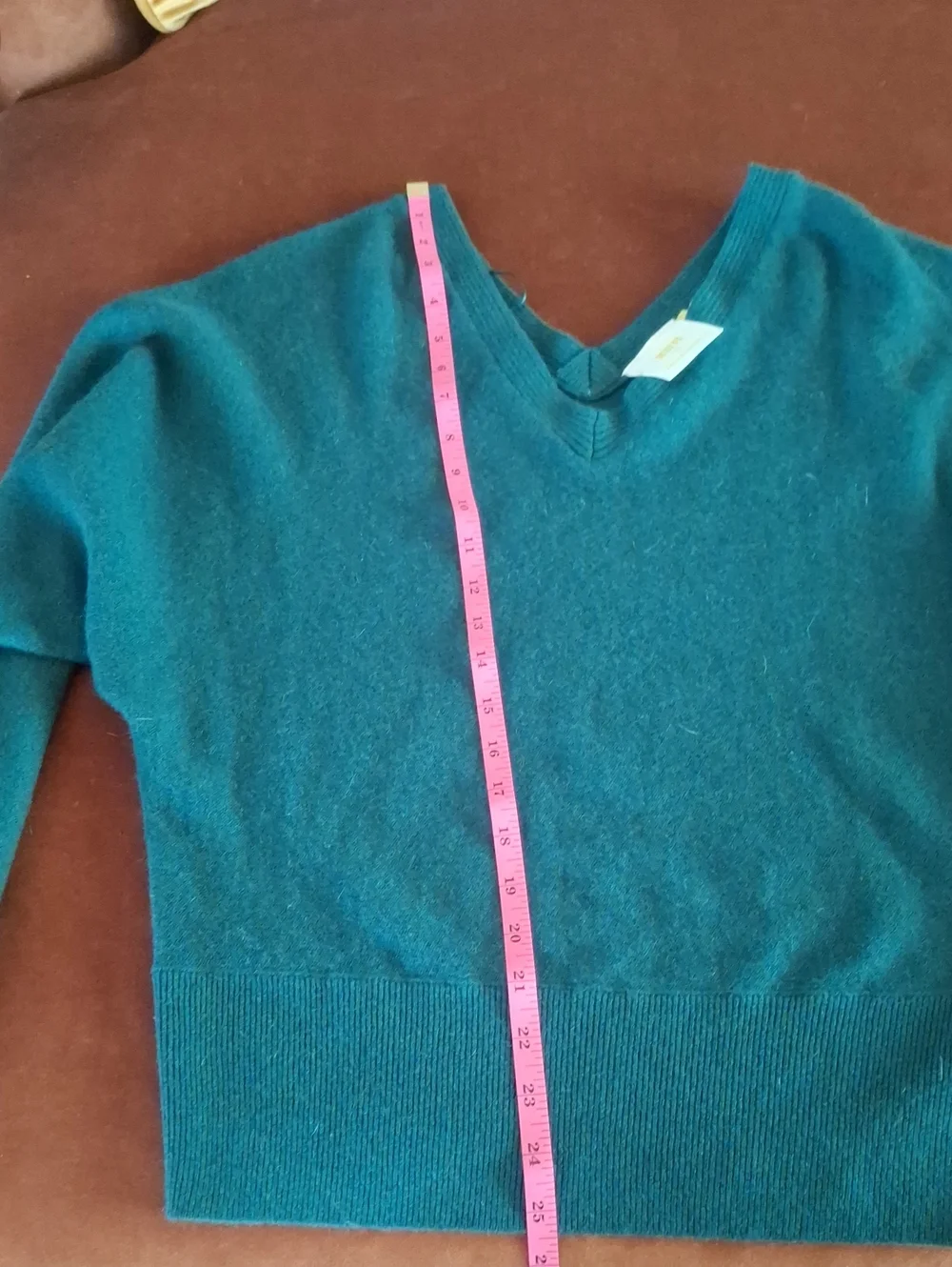 Mauve For Anthropologie Teal V-Neck Sweater for Women Brand New With Tags